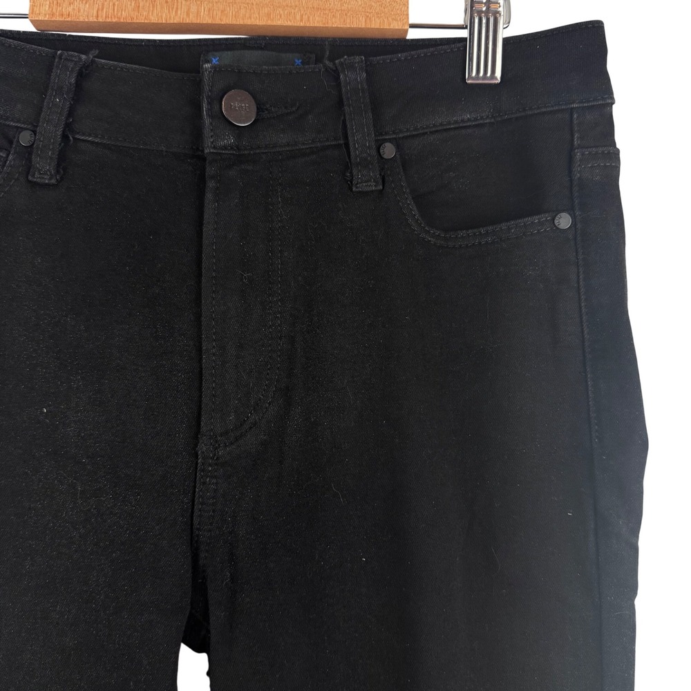 Paige Claudine Ankle Flare Jeans Womens 27 Black Fog‎ Luxe Coating High Rise
